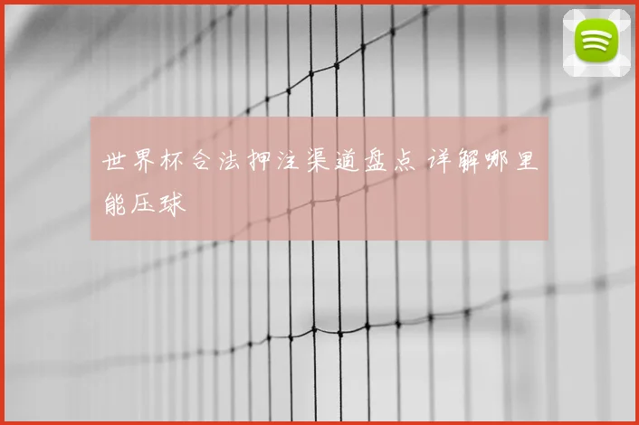 世界杯合法押注渠道盘点 详解哪里能压球
